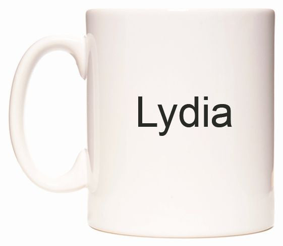 This mug features Lydia