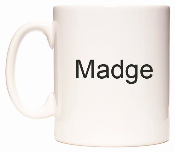 This mug features Madge