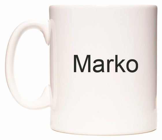 This mug features Marko