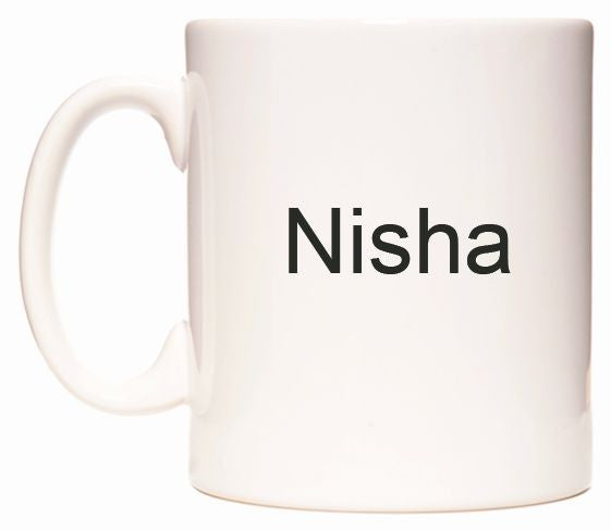 This mug features Nisha
