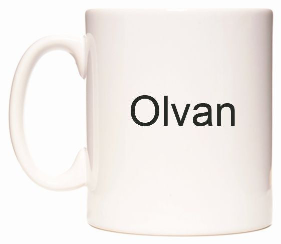 This mug features Olvan