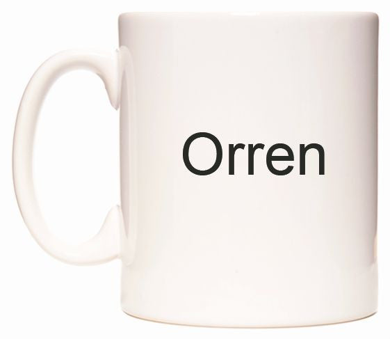 This mug features Orren