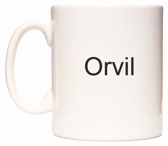 This mug features Orvil
