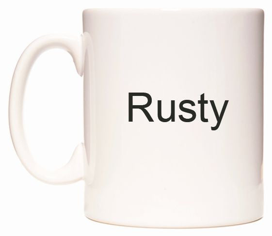 This mug features Rusty