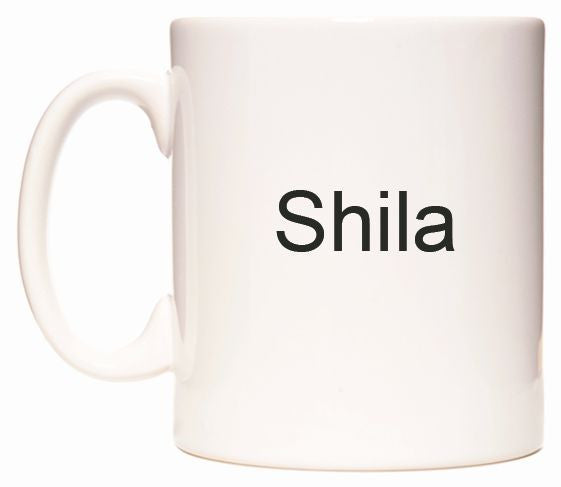 This mug features Shila