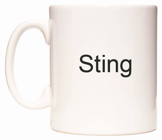 This mug features Sting
