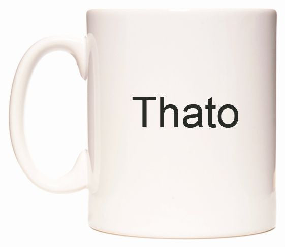 This mug features Thato