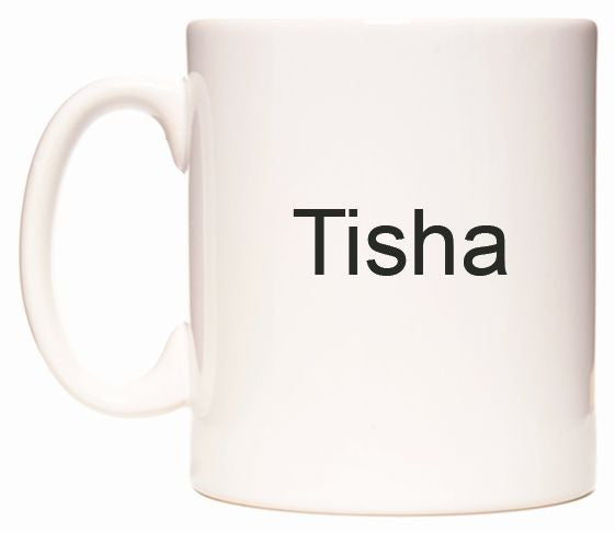 This mug features Tisha