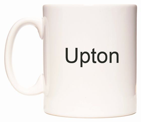 This mug features Upton