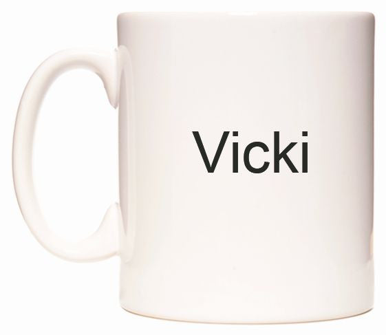 This mug features Vicki