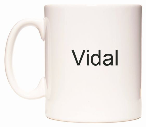 This mug features Vidal