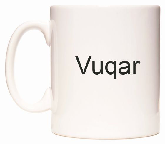 This mug features Vuqar