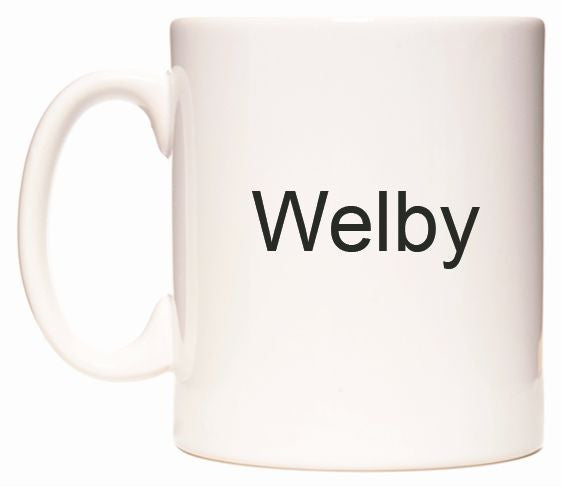 This mug features Welby