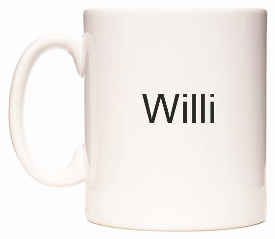 This mug features Willi