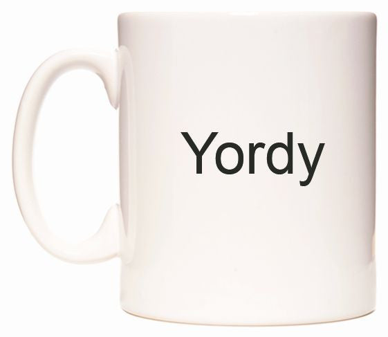 This mug features Yordy