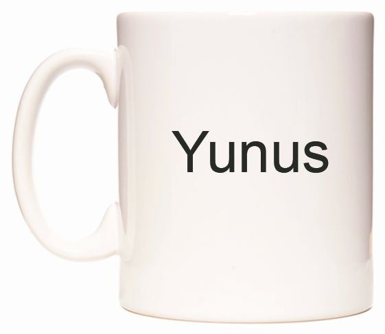 This mug features Yunus