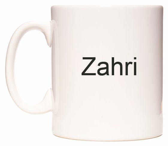 This mug features Zahri