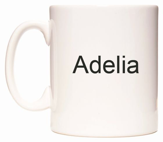 This mug features Adelia