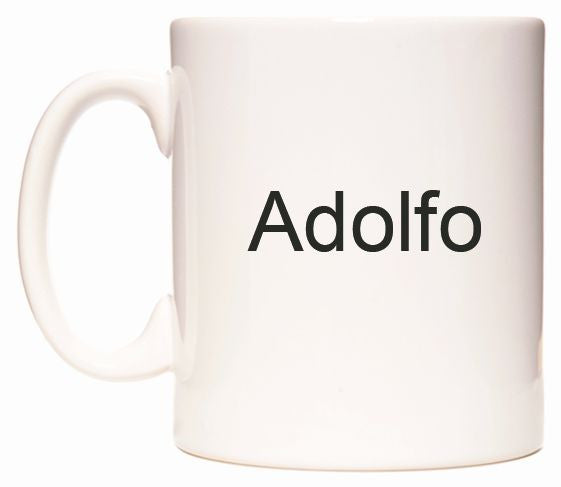 This mug features Adolfo