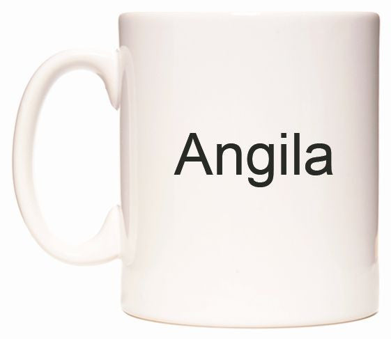 This mug features Angila