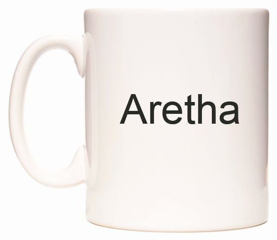 This mug features Aretha