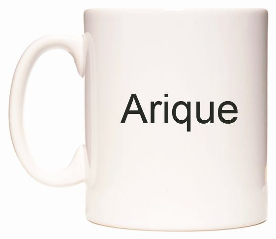 This mug features Arique