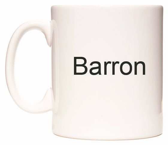 This mug features Barron