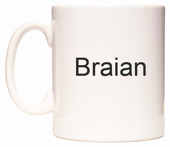 This mug features Braian