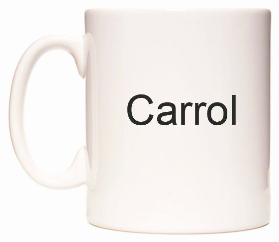 This mug features Carrol