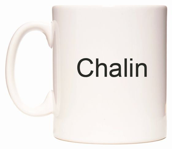 This mug features Chalin