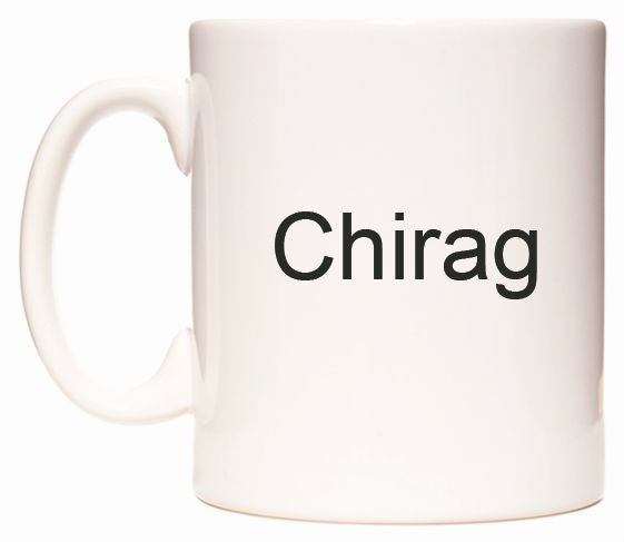 This mug features Chirag
