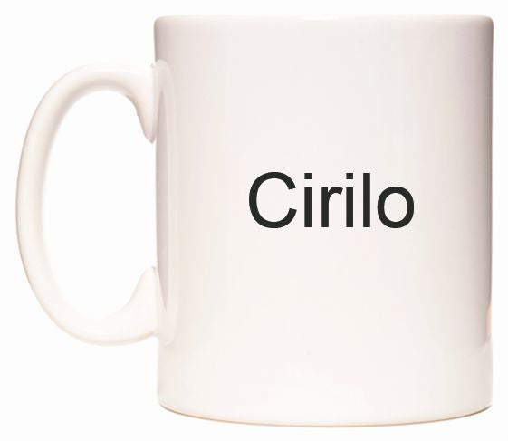This mug features Cirilo