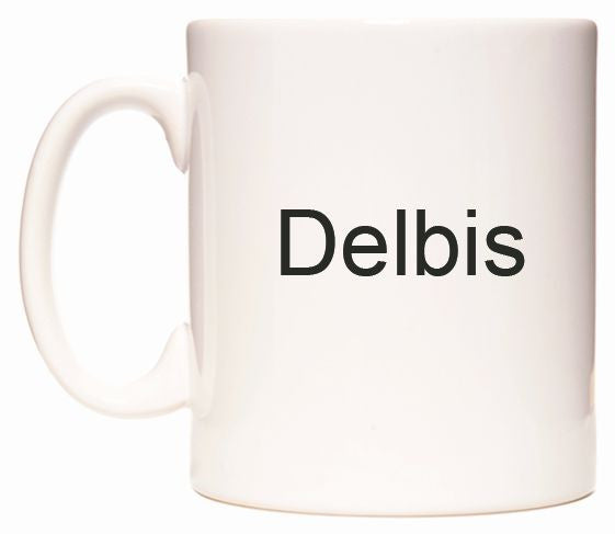 This mug features Delbis