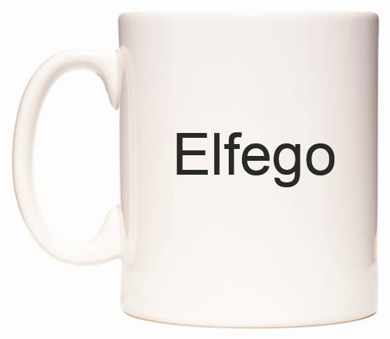 This mug features Elfego