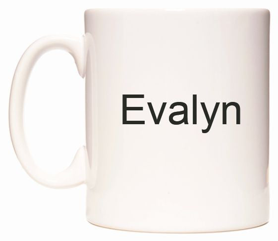This mug features Evalyn