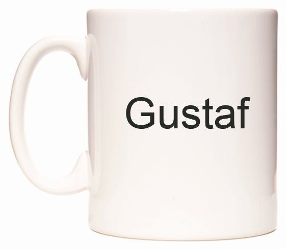 This mug features Gustaf