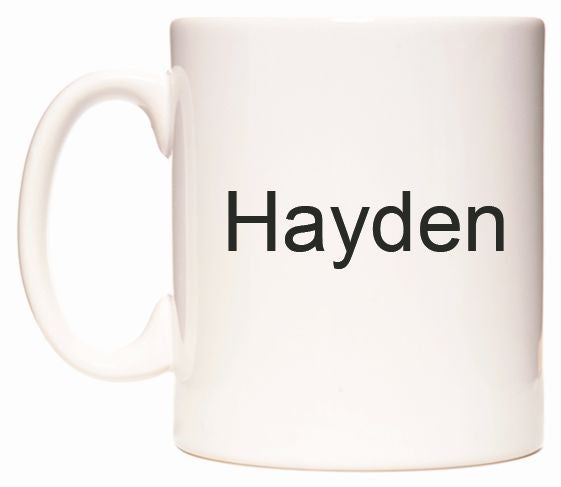 This mug features Hayden
