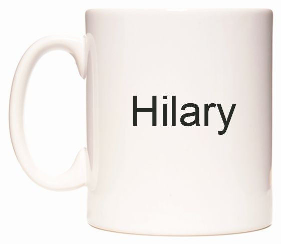 This mug features Hilary
