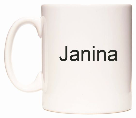 This mug features Janina