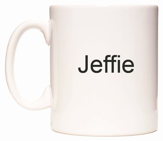 This mug features Jeffie