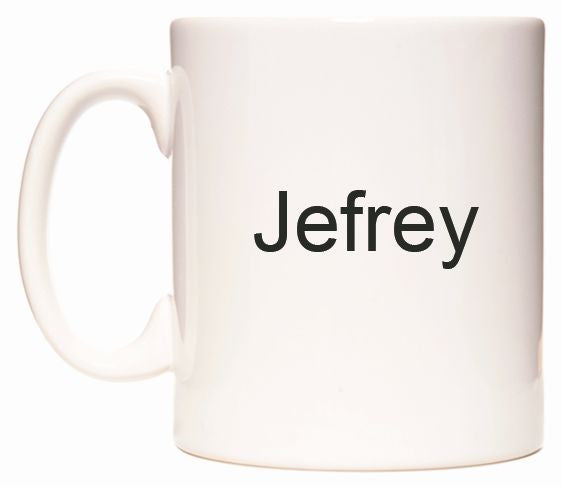 This mug features Jefrey