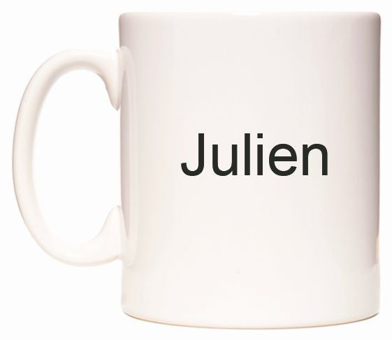 This mug features Julien