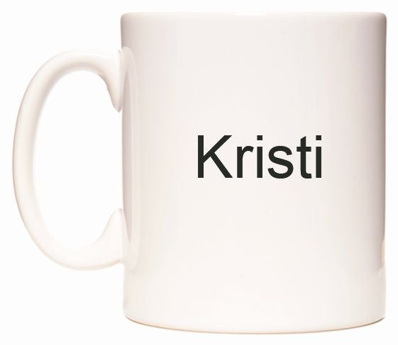 This mug features Kristi