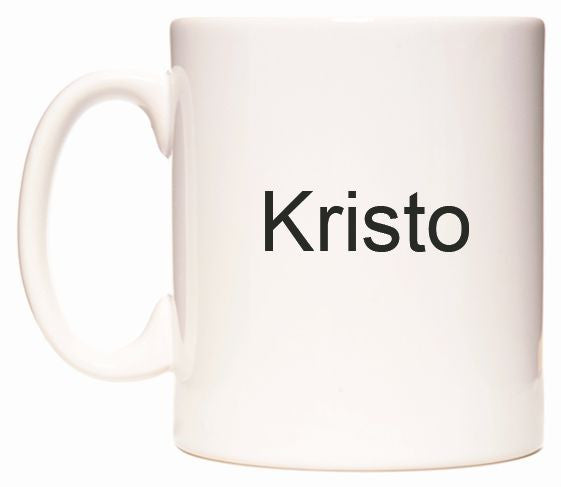 This mug features Kristo