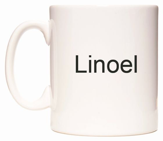 This mug features Linoel