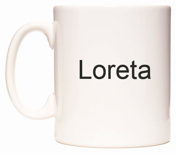 This mug features Loreta