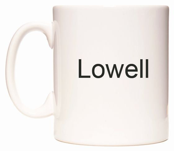 This mug features Lowell