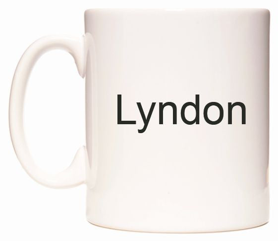 This mug features Lyndon