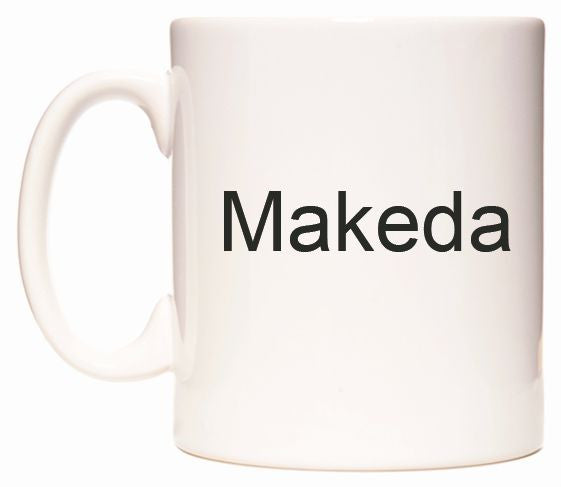 This mug features Makeda