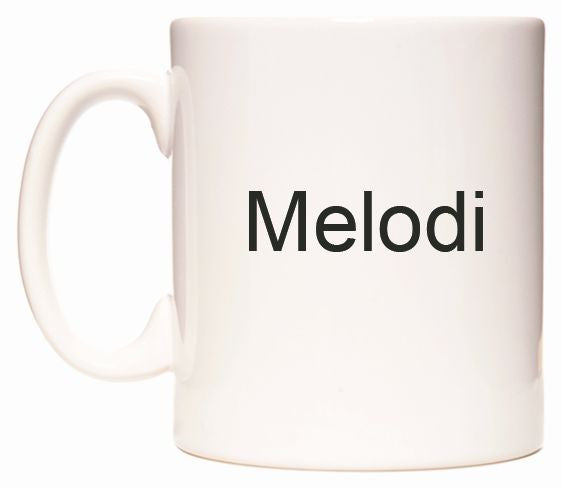 This mug features Melodi